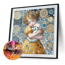 Load image into Gallery viewer, Diamond Painting - Full Square - Little Girl Holding A Dog (40*40CM)