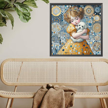 Load image into Gallery viewer, Diamond Painting - Full Square - Little Girl Holding A Dog (40*40CM)