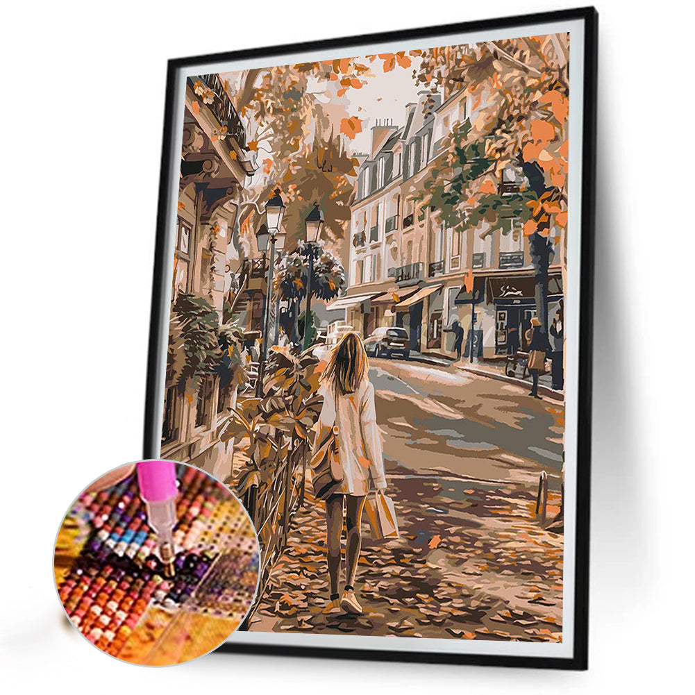 Diamond Painting - Full Round - Retro Street House (40*50CM)