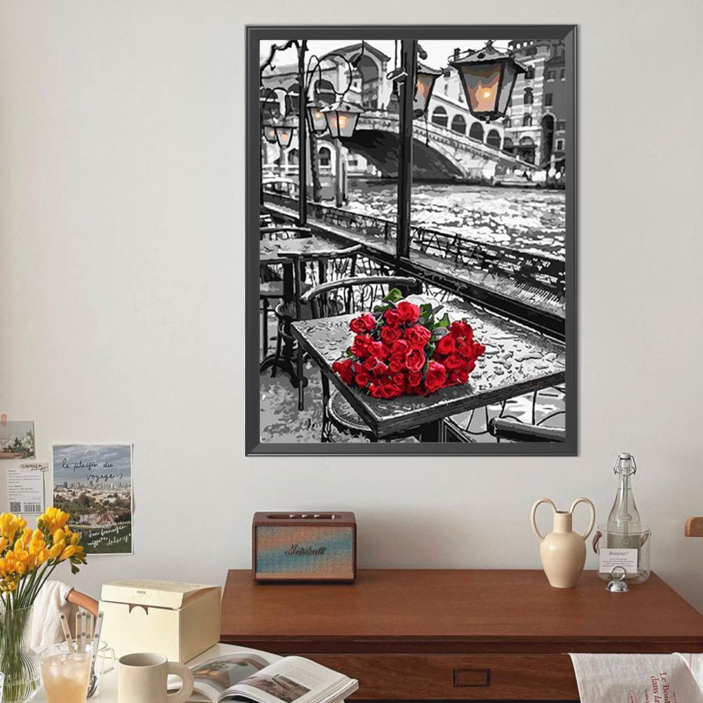 Diamond Painting - Full Round - Retro Street House (40*50CM)
