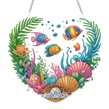 Load image into Gallery viewer, Acrylic Special Shape Love Beach Diamond Painting Hanging Pendant for Art Crafts