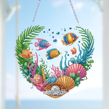 Load image into Gallery viewer, Acrylic Special Shape Love Beach Diamond Painting Hanging Pendant for Art Crafts