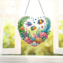 Load image into Gallery viewer, Acrylic Special Shape Love Beach Diamond Painting Hanging Pendant for Art Crafts