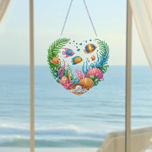 Load image into Gallery viewer, Acrylic Special Shape Love Beach Diamond Painting Hanging Pendant for Art Crafts
