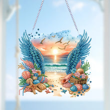 Load image into Gallery viewer, Acrylic Special Shape Love Beach Diamond Painting Hanging Pendant for Art Crafts