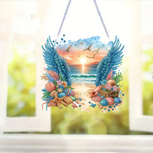 Load image into Gallery viewer, Acrylic Special Shape Love Beach Diamond Painting Hanging Pendant for Art Crafts