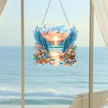 Load image into Gallery viewer, Acrylic Special Shape Love Beach Diamond Painting Hanging Pendant for Art Crafts