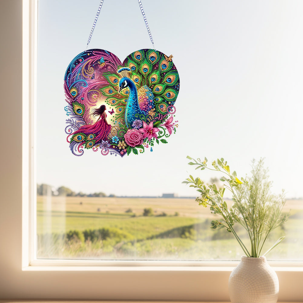 Acrylic Special Shape Love Beach Diamond Painting Hanging Pendant for Art Crafts
