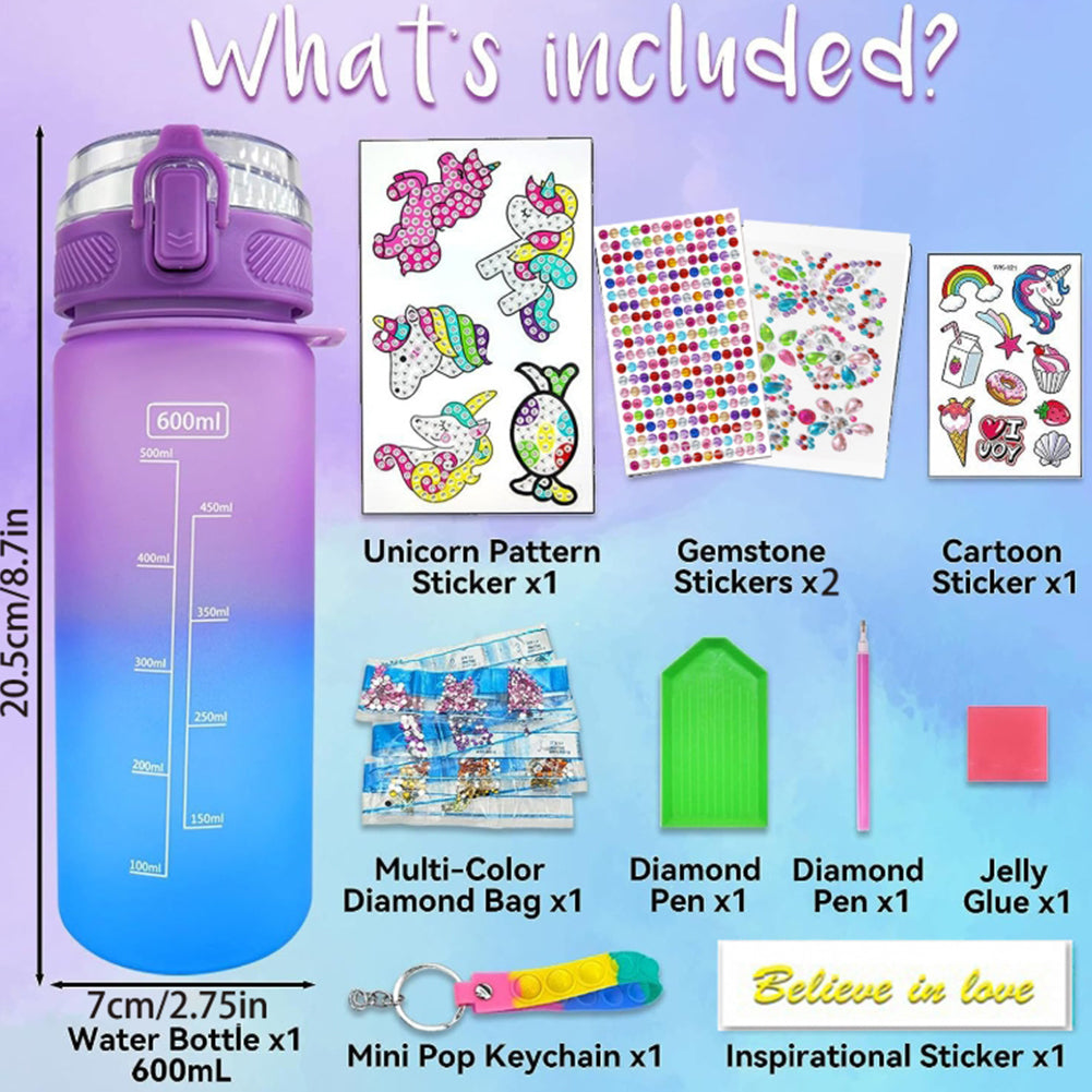600ml DIY Diamond Painting Water Cup Water Bottle Diamond Painting Kit for Girls
