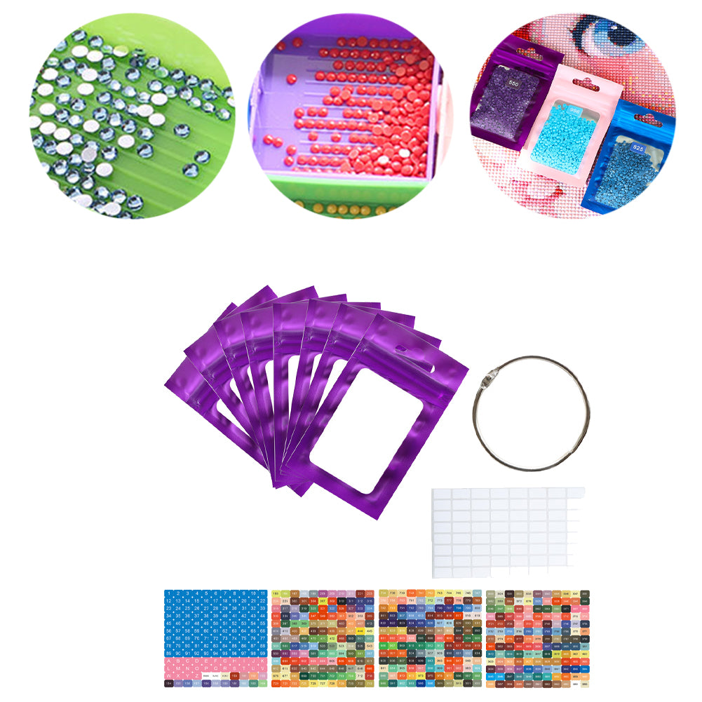 50pcs DIY Diamond Painting Tools Self Adhesive Bags for Craft Supplies Storage
