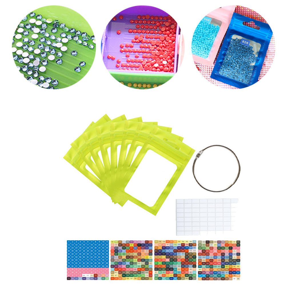 50pcs DIY Diamond Painting Tools Self Adhesive Bags for Craft Supplies Storage