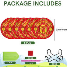 Load image into Gallery viewer, 6Pcs Wooden Football Club DIY Diamond Art Coaster Crafts with Rack for Beginners