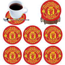 Load image into Gallery viewer, 6Pcs Wooden Football Club DIY Diamond Art Coaster Crafts with Rack for Beginners