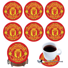 Load image into Gallery viewer, 6Pcs Wooden Football Club DIY Diamond Art Coaster Crafts with Rack for Beginners