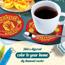 Load image into Gallery viewer, 6Pcs Wooden Football Club DIY Diamond Art Coaster Crafts with Rack for Beginners