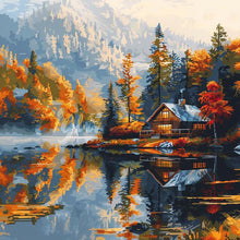 Load image into Gallery viewer, Diamond Painting - Full Round - Lake View House (40*40CM)