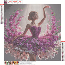 Load image into Gallery viewer, Diamond Painting - Full Round - Girl In Flower Skirt (40*40CM)