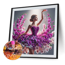 Load image into Gallery viewer, Diamond Painting - Full Round - Girl In Flower Skirt (40*40CM)