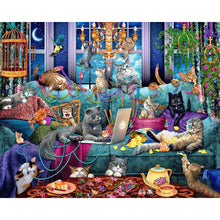 Load image into Gallery viewer, Diamond Painting - Full Round - Cat Party (50*40CM)