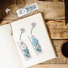 Load image into Gallery viewer, 3Pcs Flower Diamond Painting Bookmarks with Pendant 5D Diamond Art Bookmark Kits