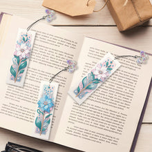 Load image into Gallery viewer, 3Pcs Flower Diamond Painting Bookmarks with Pendant 5D Diamond Art Bookmark Kits