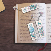 Load image into Gallery viewer, 3Pcs Flower Diamond Painting Bookmarks with Pendant 5D Diamond Art Bookmark Kits