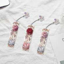 Load image into Gallery viewer, 3Pcs Flower Diamond Painting Bookmarks with Pendant 5D Diamond Art Bookmark Kits