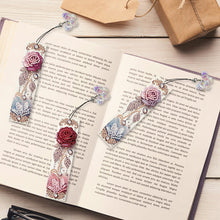 Load image into Gallery viewer, 3Pcs Flower Diamond Painting Bookmarks with Pendant 5D Diamond Art Bookmark Kits