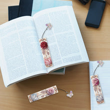 Load image into Gallery viewer, 3Pcs Flower Diamond Painting Bookmarks with Pendant 5D Diamond Art Bookmark Kits
