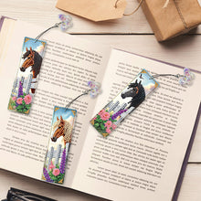 Load image into Gallery viewer, 3Pcs Flower Diamond Painting Bookmarks with Pendant 5D Diamond Art Bookmark Kits