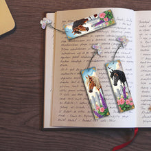 Load image into Gallery viewer, 3Pcs Flower Diamond Painting Bookmarks with Pendant 5D Diamond Art Bookmark Kits