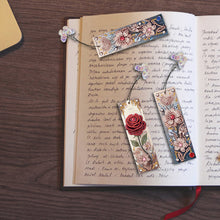 Load image into Gallery viewer, 3Pcs Flower Diamond Painting Bookmarks with Pendant 5D Diamond Art Bookmark Kits