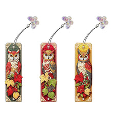 Load image into Gallery viewer, 3Pcs Flower Diamond Painting Bookmarks with Pendant 5D Diamond Art Bookmark Kits
