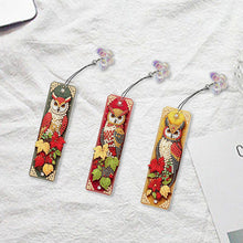 Load image into Gallery viewer, 3Pcs Flower Diamond Painting Bookmarks with Pendant 5D Diamond Art Bookmark Kits