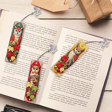 Load image into Gallery viewer, 3Pcs Flower Diamond Painting Bookmarks with Pendant 5D Diamond Art Bookmark Kits