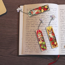 Load image into Gallery viewer, 3Pcs Flower Diamond Painting Bookmarks with Pendant 5D Diamond Art Bookmark Kits