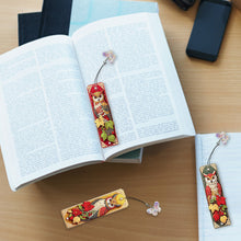 Load image into Gallery viewer, 3Pcs Flower Diamond Painting Bookmarks with Pendant 5D Diamond Art Bookmark Kits