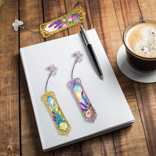 Load image into Gallery viewer, 3Pcs Flower Diamond Painting Bookmarks with Pendant 5D Diamond Art Bookmark Kits