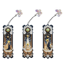 Load image into Gallery viewer, 3Pcs Flower Diamond Painting Bookmarks with Pendant 5D Diamond Art Bookmark Kits