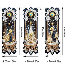 Load image into Gallery viewer, 3Pcs Flower Diamond Painting Bookmarks with Pendant 5D Diamond Art Bookmark Kits