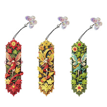 Load image into Gallery viewer, 3Pcs Flower Diamond Painting Bookmarks with Pendant 5D Diamond Art Bookmark Kits