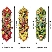 Load image into Gallery viewer, 3Pcs Flower Diamond Painting Bookmarks with Pendant 5D Diamond Art Bookmark Kits