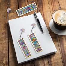 Load image into Gallery viewer, 3Pcs Flower Diamond Painting Bookmarks with Pendant 5D Diamond Art Bookmark Kits