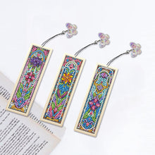 Load image into Gallery viewer, 3Pcs Flower Diamond Painting Bookmarks with Pendant 5D Diamond Art Bookmark Kits