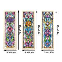 Load image into Gallery viewer, 3Pcs Flower Diamond Painting Bookmarks with Pendant 5D Diamond Art Bookmark Kits