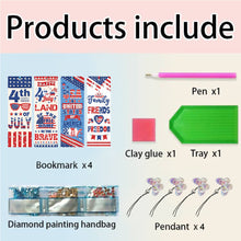 Load image into Gallery viewer, 4Pcs Special Shaped Independence Day Diamond Painting Bookmark for Reading Lover