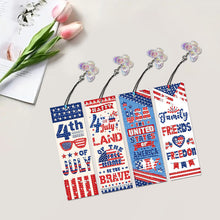 Load image into Gallery viewer, 4Pcs Special Shaped Independence Day Diamond Painting Bookmark for Reading Lover