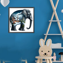 Load image into Gallery viewer, Diamond Painting - Full Round - Elephant And Snow Scene (30*30CM)