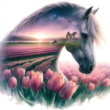 Load image into Gallery viewer, Diamond Painting - Full Round - Horse And Tulips (30*30CM)