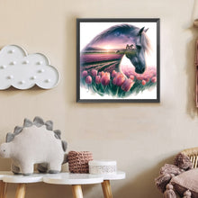 Load image into Gallery viewer, Diamond Painting - Full Round - Horse And Tulips (30*30CM)